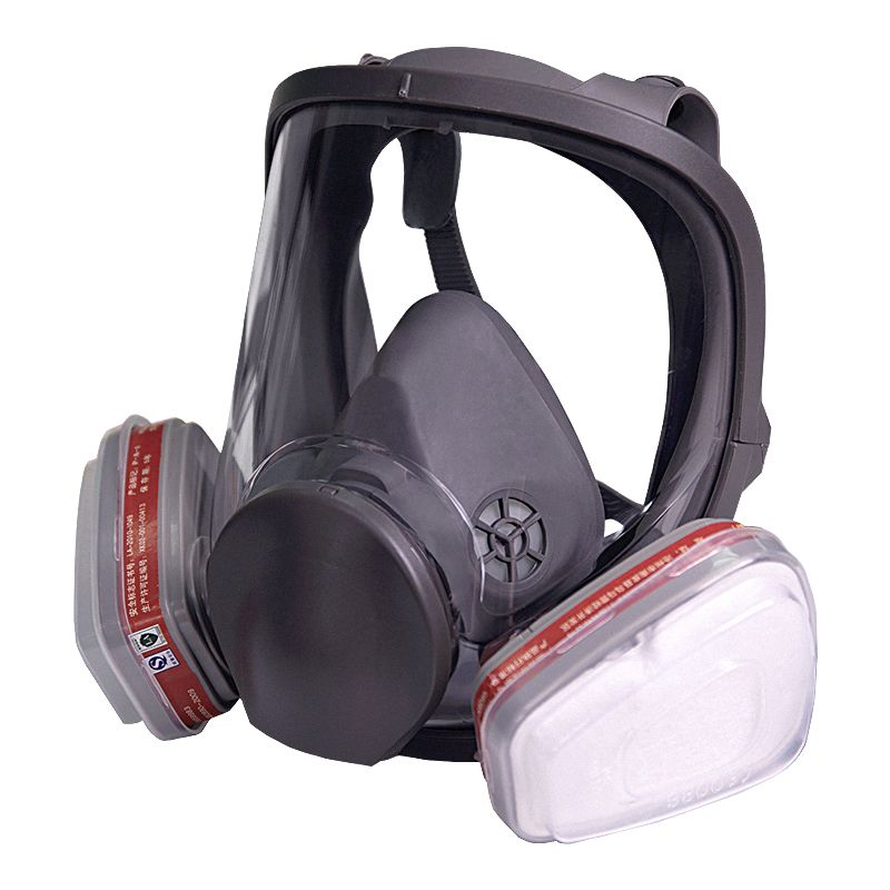 Reusable Full Face Dual-Filter Respirator – Adjustable Work Mask with Clear Face Shield